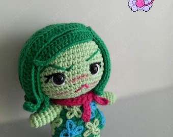 Disgust Inside Out Crochet Figure, Disgust Crochet Doll, Inside Out Crochet Amigurumi Figure, Disgust Crochet Figure, Disgust Amigurumi