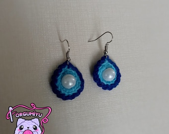 Crochet Drop Earrings: Handmade 100% Cotton Knitted Jewelry