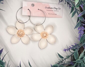 White Flower Hoops