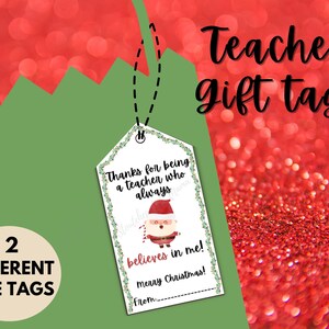 Christmas Teacher Gift Tag Printable Teacher Appreciation - Etsy