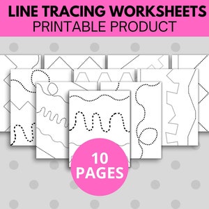 Line Tracing Worksheets Printable Line Drawing Practice - Etsy