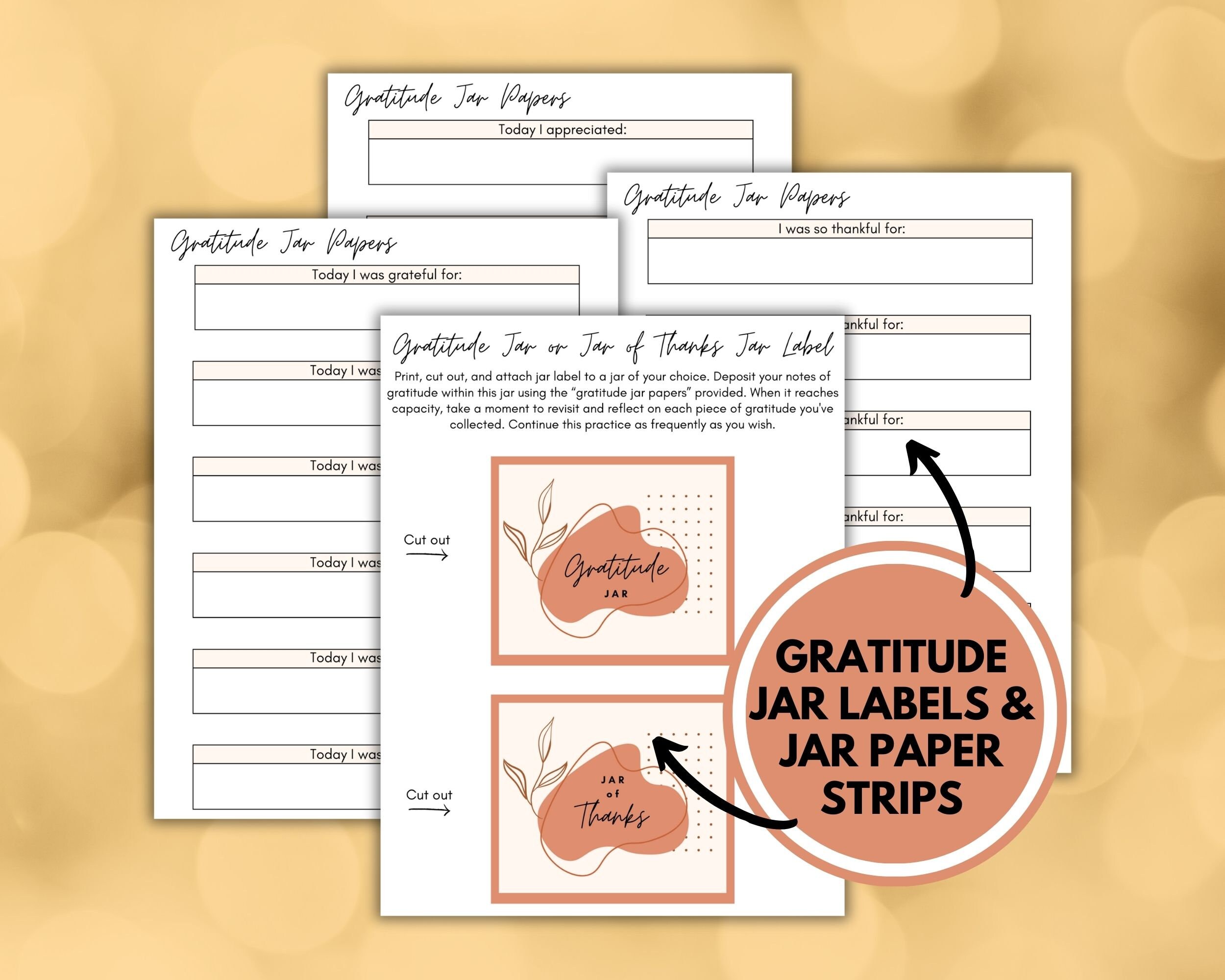 Family Gratitude Journal Printable | Gratitude Jar Printable ...
