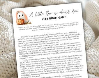 A Little Boo Is Almost Due Left Right Game | Halloween Baby Shower Games | Spooky Baby Shower Activity
