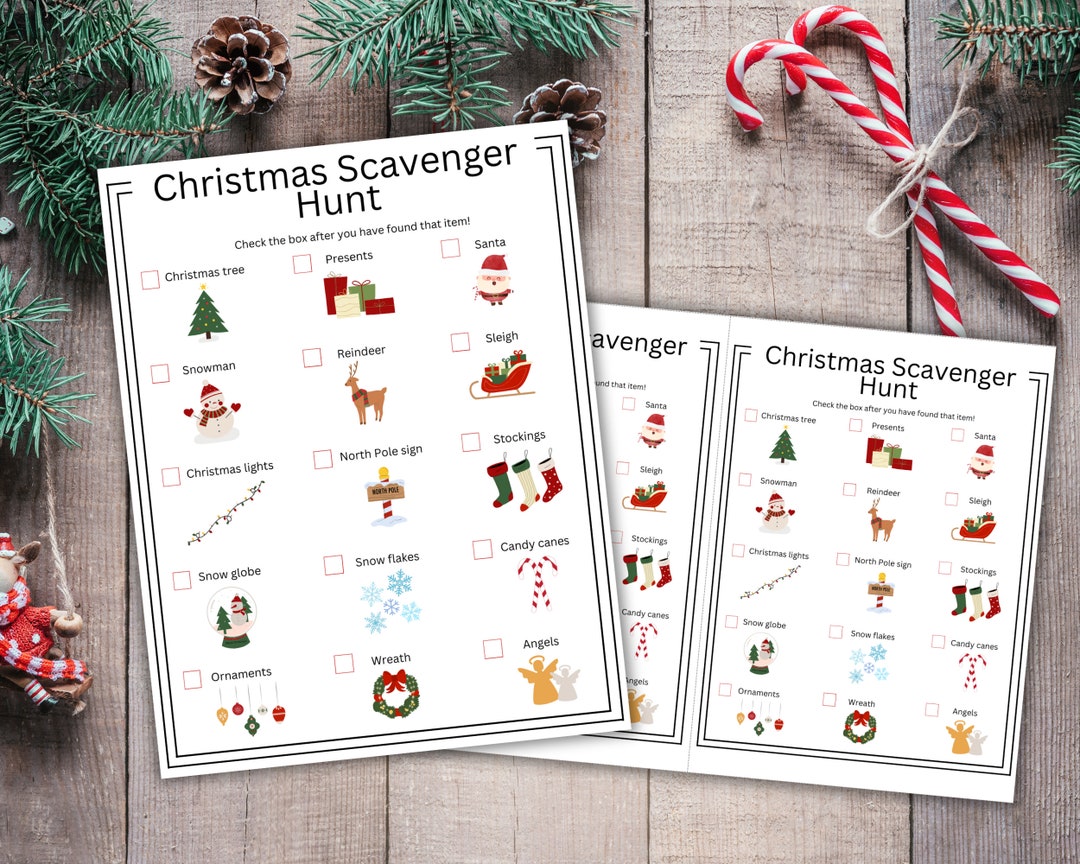 Christmas Scavenger Hunt Printable for Kids Xmas Scavenger Hunt