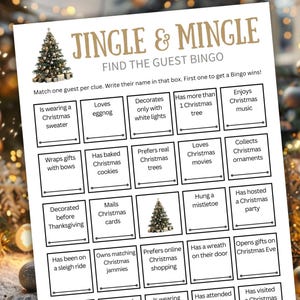 Jingle And Mingle Bingo | Christmas Mingle Bingo | Friendsmas