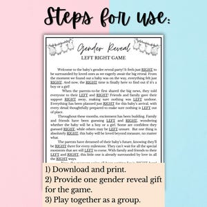 Gender Reveal Games | Gender Reveal Ideas | Gender Reveal Left Right Game image 4