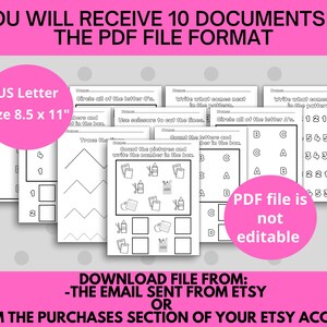 Kindergarten Worksheet Packet Printable Kindergarten - Etsy