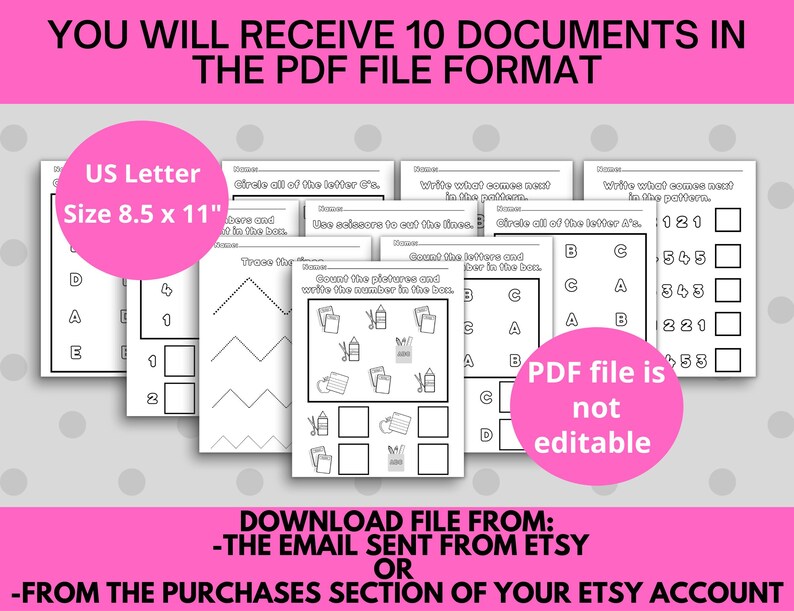 Kindergarten Worksheet Packet Printable Kindergarten Etsy