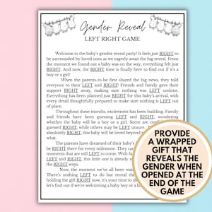 Gender Reveal Games | Gender Reveal Ideas | Gender Reveal Left Right Game image 2