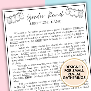 Gender Reveal Games | Gender Reveal Ideas | Gender Reveal Left Right Game image 1