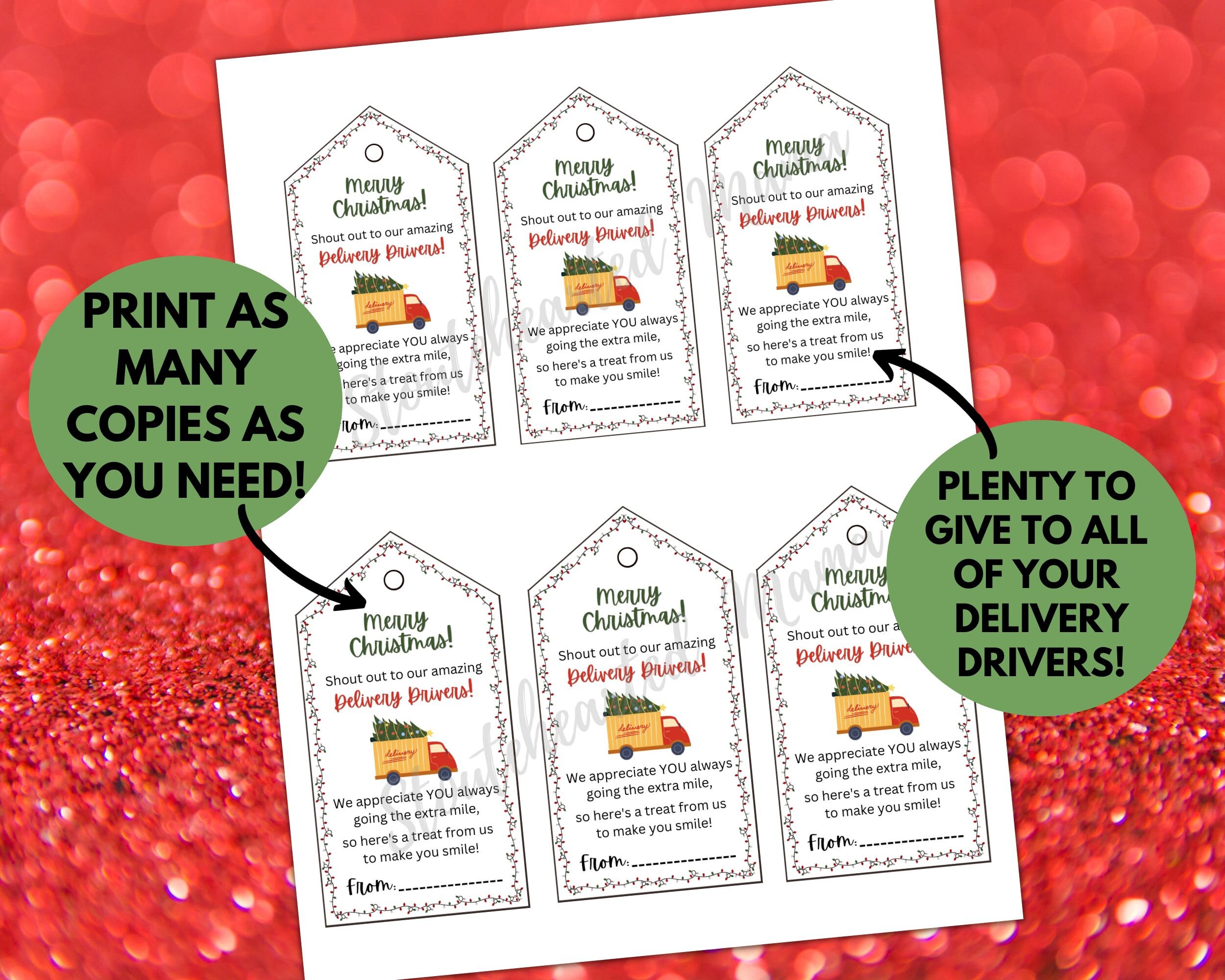 Delivery Driver Gift Tag Printable Christmas Delivery Driver - Etsy