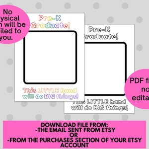 Pre-k Graduate Handprint Sign Printable Keepsake Printable - Etsy
