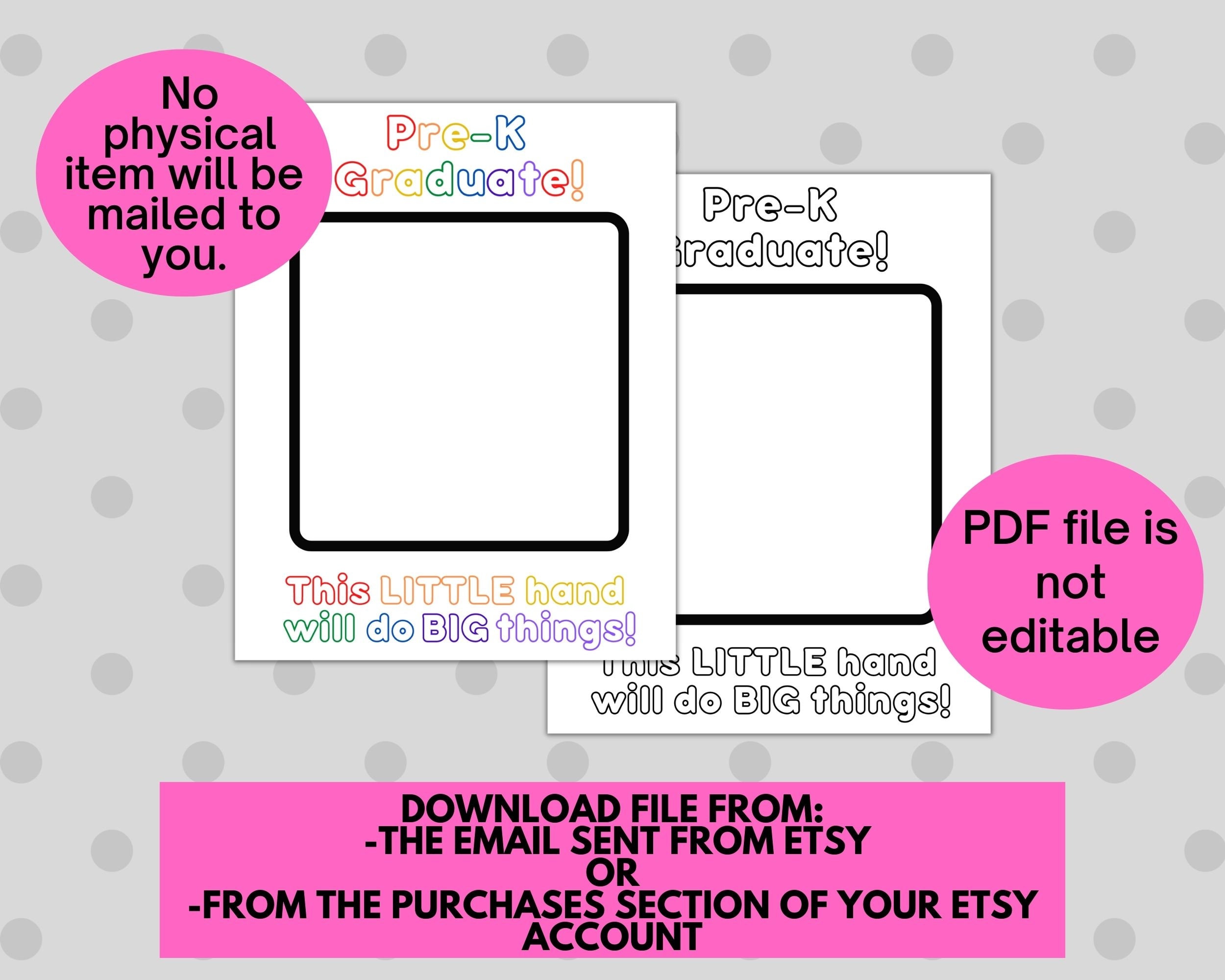 Pre-k Graduate Handprint Sign Printable Keepsake Printable - Etsy