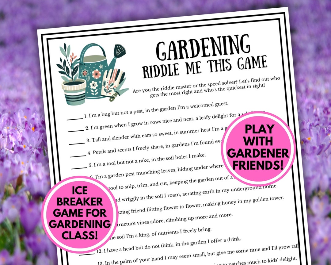 Gardening Riddle Me This Game | Gardening Trivia Game | Gardener ...