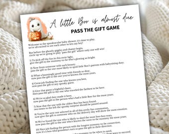 A Little Boo Is Almost Due Pass The Gift Game | Halloween Baby Shower Games | Spooky Baby Shower Activity