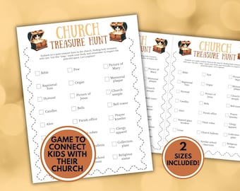 Church Treasure Hunt | Icebreaker Church Scavenger Hunt Game | Sunday School Fun for Kids Printable