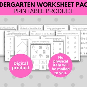 Kindergarten Worksheet Packet Printable Kindergarten - Etsy