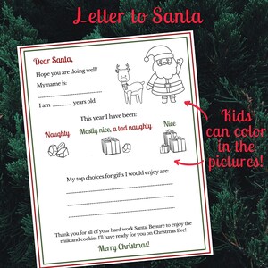 Brief an Weihnachtsmann von Kid Printable | Weihnachtsmann-Wunschliste-Weihnachtsaktivität