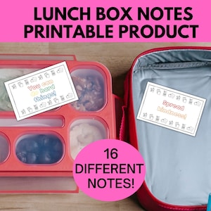 Notes de boîte à lunch pour enfants à imprimer | Notes d'affirmation positive pour les enfants | Notes pour le déjeuner des étudiants | Notes de boîte à lunch prêtes à l'emploi
