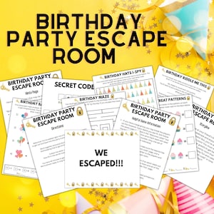 Birthday Escape Room Printable Kit | Birthday Party Escape Room Game For Kids