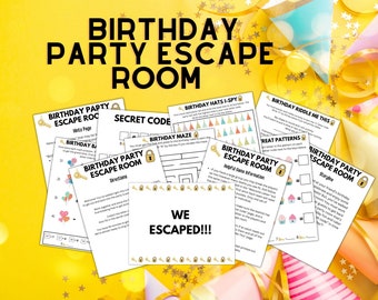 Birthday Escape Room Printable Kit | Birthday Party Escape Room Game For Kids