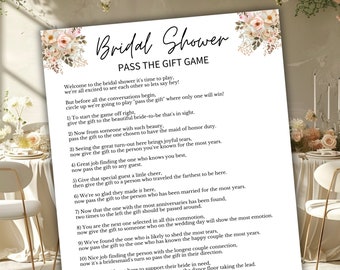 Bridal Shower Pass the Gift Game Printable | Bridal Shower Find the Guest Game Printable