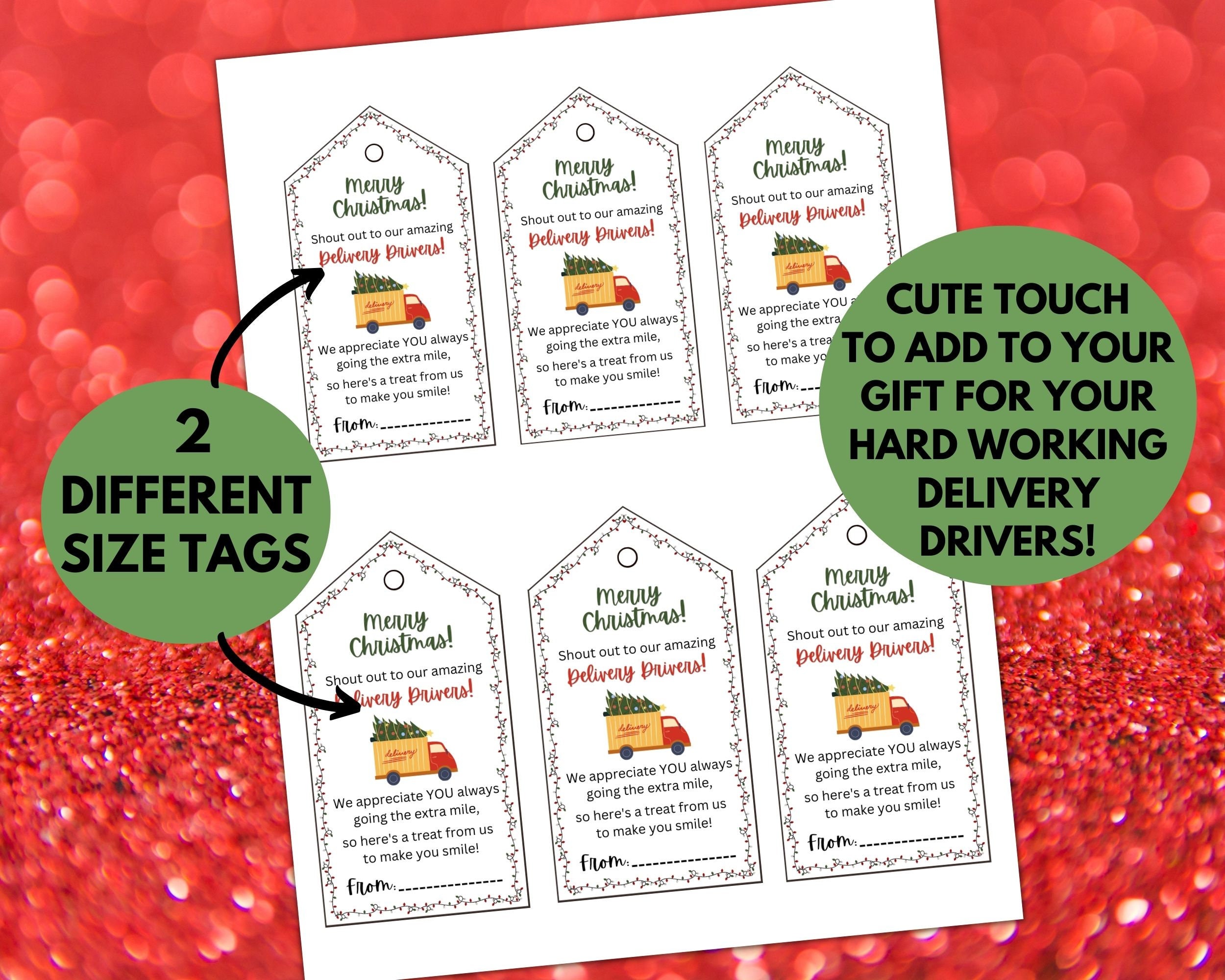 Delivery Driver Gift Tag Printable | Christmas Delivery Driver Thank ...