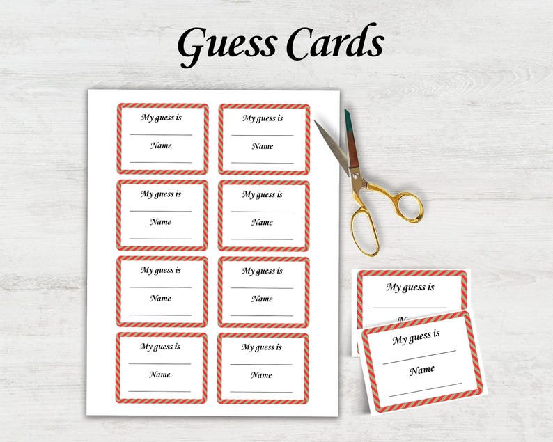 Christmas Candy Guessing Game Printable, Christmas Party Games for ...