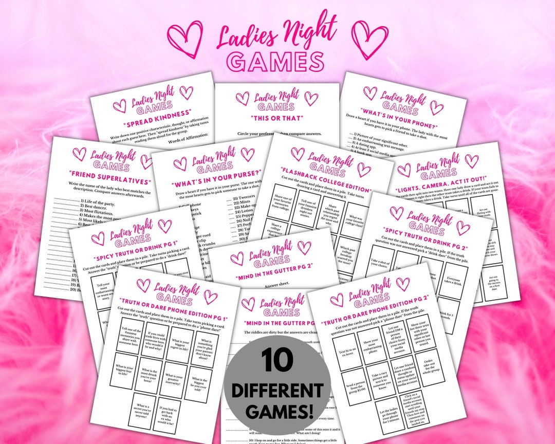 Ladies Night Games Bundle | Valentines Day Riddle Party Games Printable ...