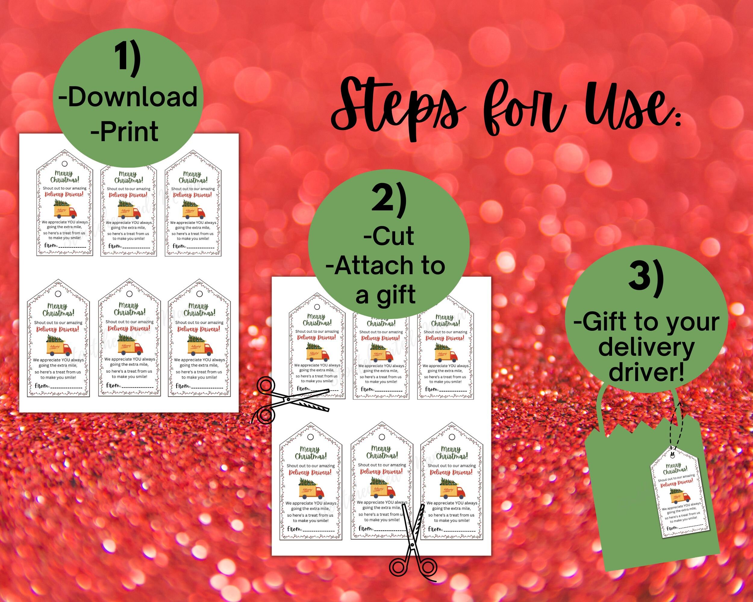 Delivery Driver Gift Tag Printable Christmas Delivery Driver - Etsy
