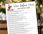 Vino Before Vows Pass The Gift Game | Vino Before Vows Bachelorette Party Game | Bridal Shower Find The Guest Game