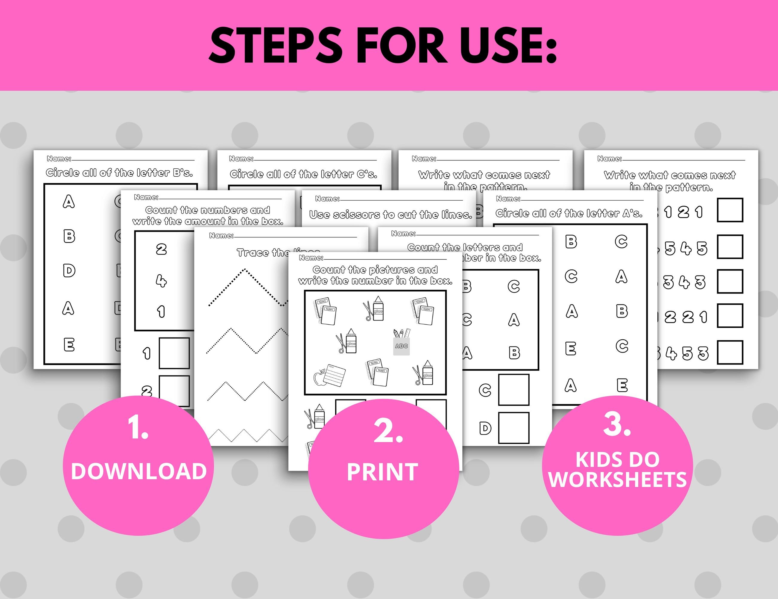 Kindergarten Worksheet Packet Printable Kindergarten - Etsy