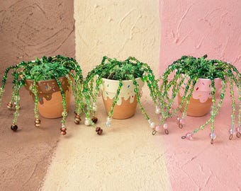 Beaded Plants- 3 pack - 2.5” each