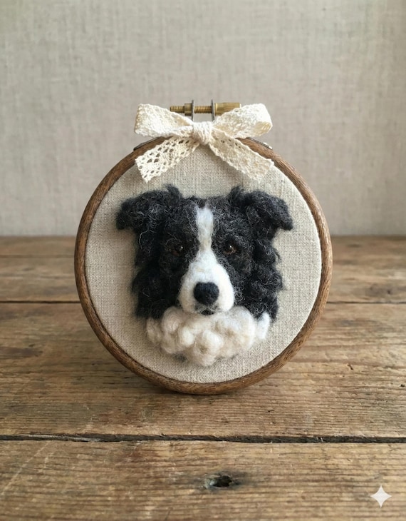 Custom Dog Memorial gifts Embroidery Hoop – Personalized Pet Loss Portrait Gift for him, Keepsake
