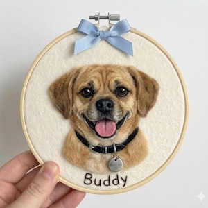 Custom Dog Memorial gifts Embroidery Hoop – Personalized Pet Loss Portrait Gift for him, Keepsake image 6