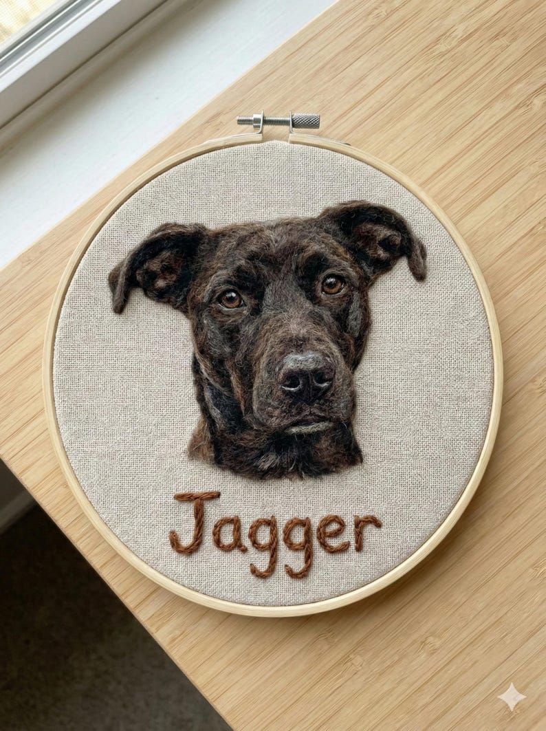 Custom Dog Memorial gifts Embroidery Hoop – Personalized Pet Loss Portrait Gift for him, Keepsake image 9