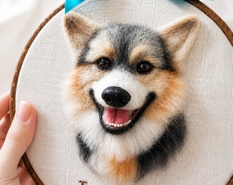 Pet Memorial Gift Dog, Custom Dog Portrait Embroidery Hoop, Dog Memorial Keepsake, Personalized Pet Loss Gift, Dog Remembrance Wall Art