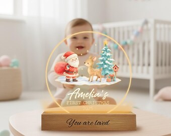 Luz de noche con nombre personalizado, regalo para baby shower, regalo de primer cumpleaños