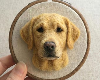 Custom Embroidered Pet Portrait, Dog & Cat Memorial Wall Art, Pet Keepsake