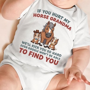 Funny Horse Grandma Baby Bodysuit: Equestrian Onesie - Western Grandparent Gift