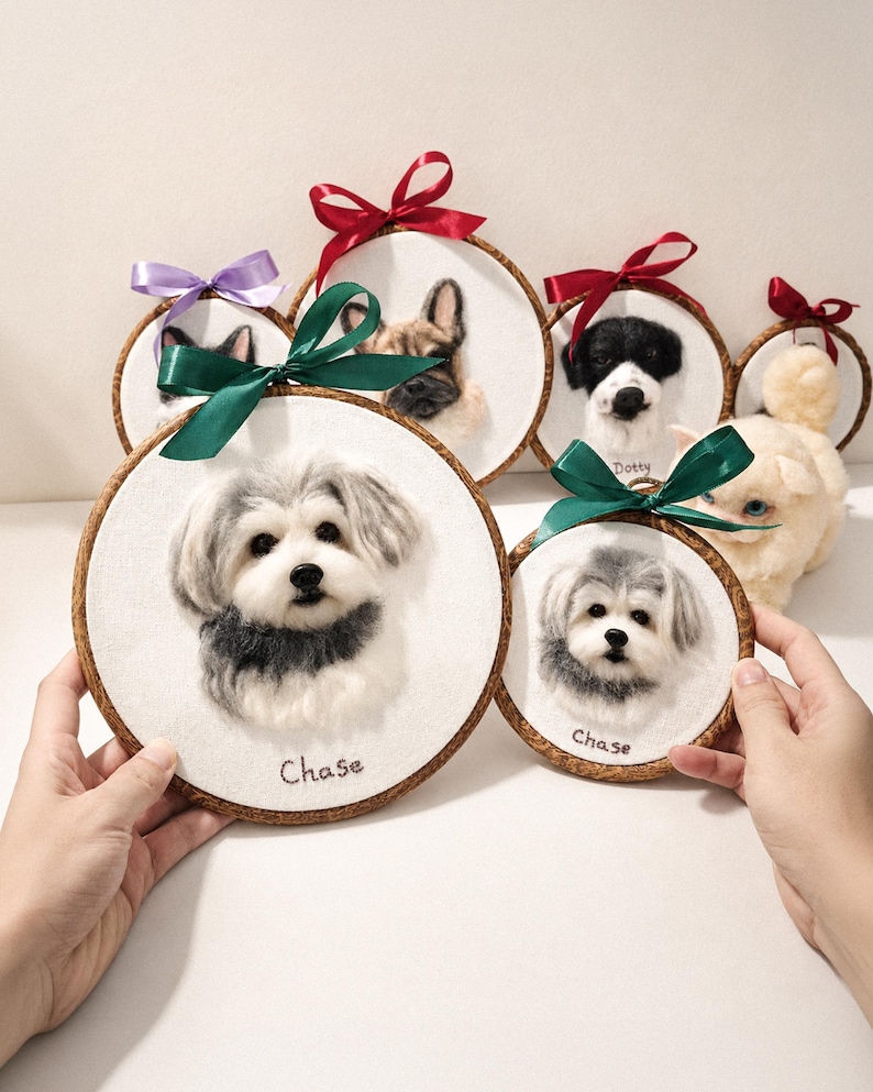 Custom Dog Memorial gifts Embroidery Hoop – Personalized Pet Loss Portrait Gift for him, Keepsake image 15