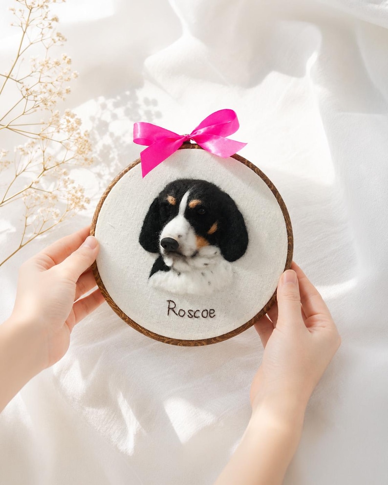 Custom Dog Memorial gifts Embroidery Hoop – Personalized Pet Loss Portrait Gift for him, Keepsake image 14