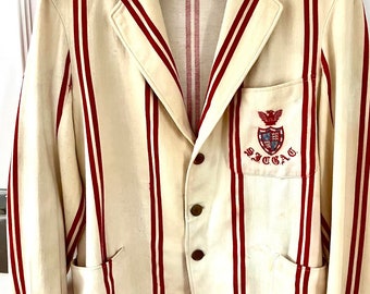 Blazer da canottaggio dell'Università di Cambridge degli anni '50 - St Johns College Cambridge Athletic Club - Canottaggio medio da uomo britannico, henley, regata, scuola