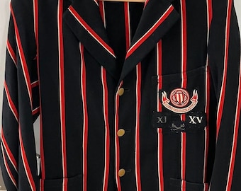 True Vintage British Cricket Blazer - Ottima forma - Incredibile stemma del distintivo - Medio da uomo - canottaggio, canottaggio, henley, blazer scolastico