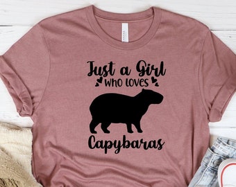 Just A Girl Who Loves Capybara Shirt, Capybara Crewneck Shirt, Capybara Graphic Tee, Animal Shirt, Cute Capybara Gift, Capybara Lover Shirt