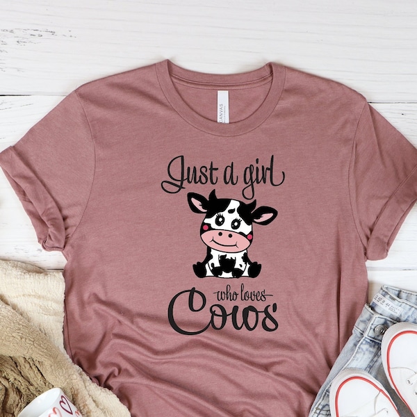 Just A Girl Who Loves Cows Shirt, Cow Lovers Shirt, Cow Lovers Tee, Cow Lovers Gifts, Farmer Shirt, Farmer Gifts, Farming Shirt, Cow Tshirt