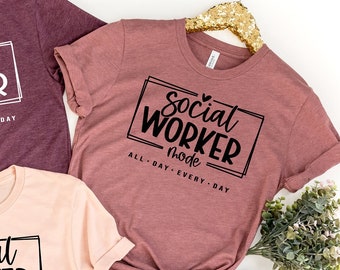 Camisa de modo de trabajador social estilo boho, camisa de trabajador social, camiseta de trabajo social, regalos de trabajador social escolar, camiseta de apoyo de moda
