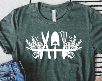 Floral Garden Shirt, Gardener Shirt, Gardening T Shirt, Farmer Shirt, Botanical Shirt, Garden Shirt, Gardening Gift, Garden Lover Gift