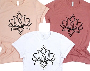Lotus Flower Shirt, Namaste Shirt, Yoga Shirt, Mandala Shirt, Meditation Shirt, Spiritual Shirt, Zen Shirt, Yoga Meditation Tee, Yoga Lover