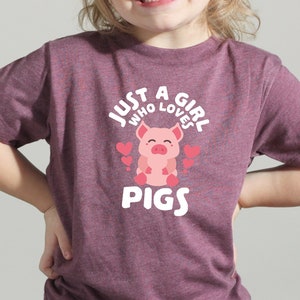 Just A Girl Who Loves Pigs Shirt, Pigs Kids Tee, Pig Lovers T shirt, Pig Shirt, Pig Lovers Gifts, Farmer Shirt, Farmer Gifts, Kids Tshirt